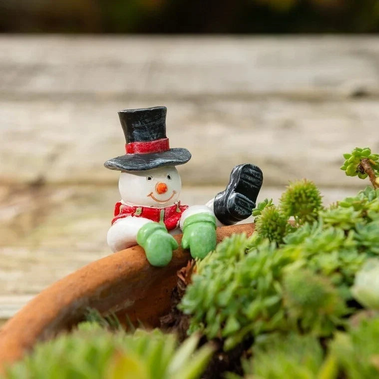 Festive Snowman Plant Pot Decoration