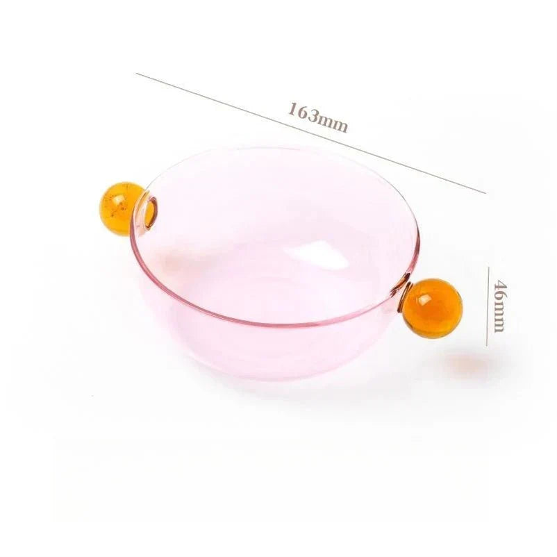 Coloured Glass Bowl with Round Handles – product image 7