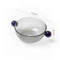 Coloured Glass Bowl with Round Handles – product image 1