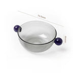 Coloured Glass Bowl with Round Handles – product image 1