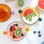 Coloured Glass Bowl with Round Handles – product image 4