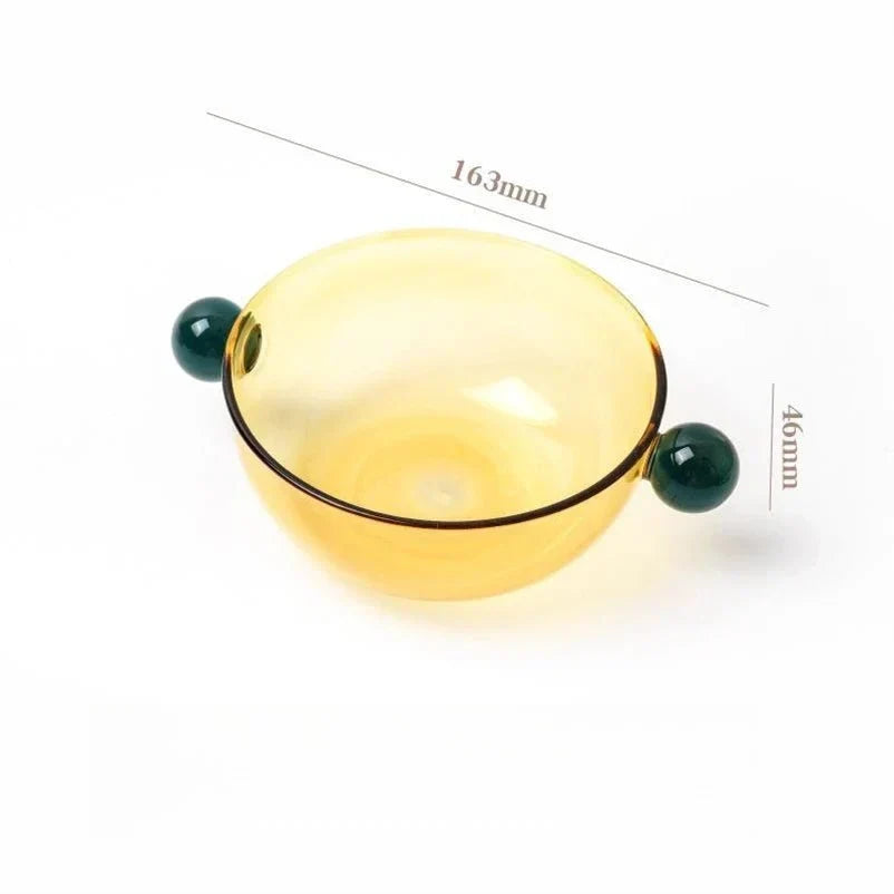 Coloured Glass Bowl with Round Handles – product image 6