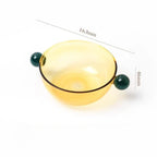 Coloured Glass Bowl with Round Handles – product image 6