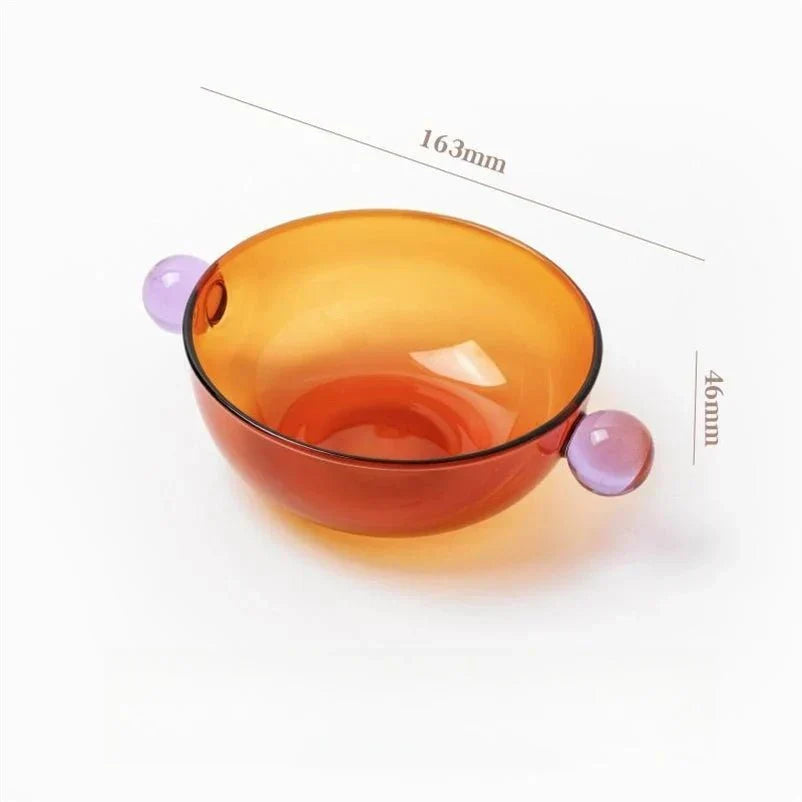 Coloured Glass Bowl with Round Handles – product image 8