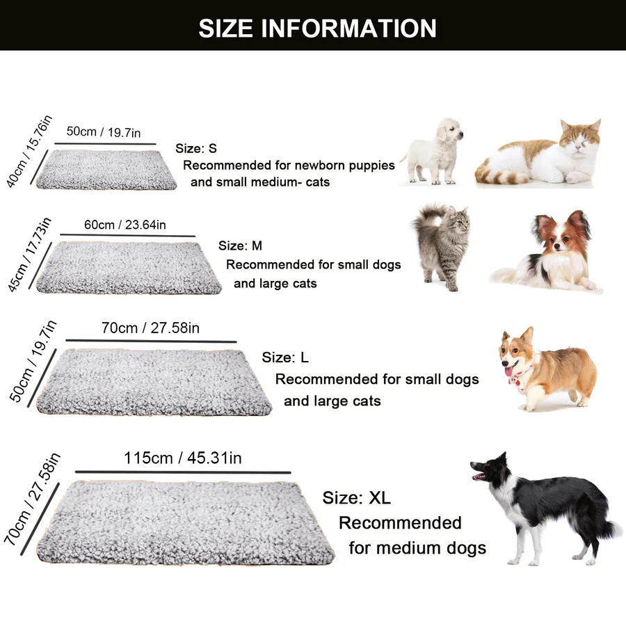 Self-Warming Pet Pad, Washable Non-Electric Faux Fur Mat — product view 6