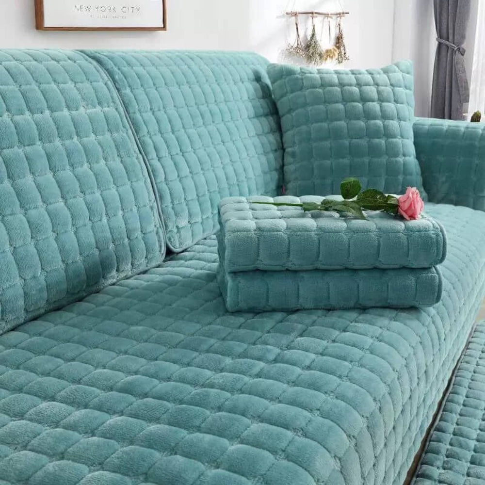 Quilted Flannel Sofa Cover, Non-Slip Washable Furniture Protector — product view 5