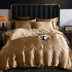 Satin Bedding Set, Duvet Cover with Fitted Sheet and Pillowcases — product view 2
