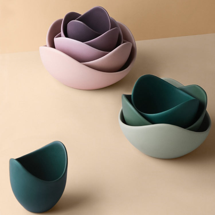 Lotus Shape Ceramic Bowl Set – product image 2