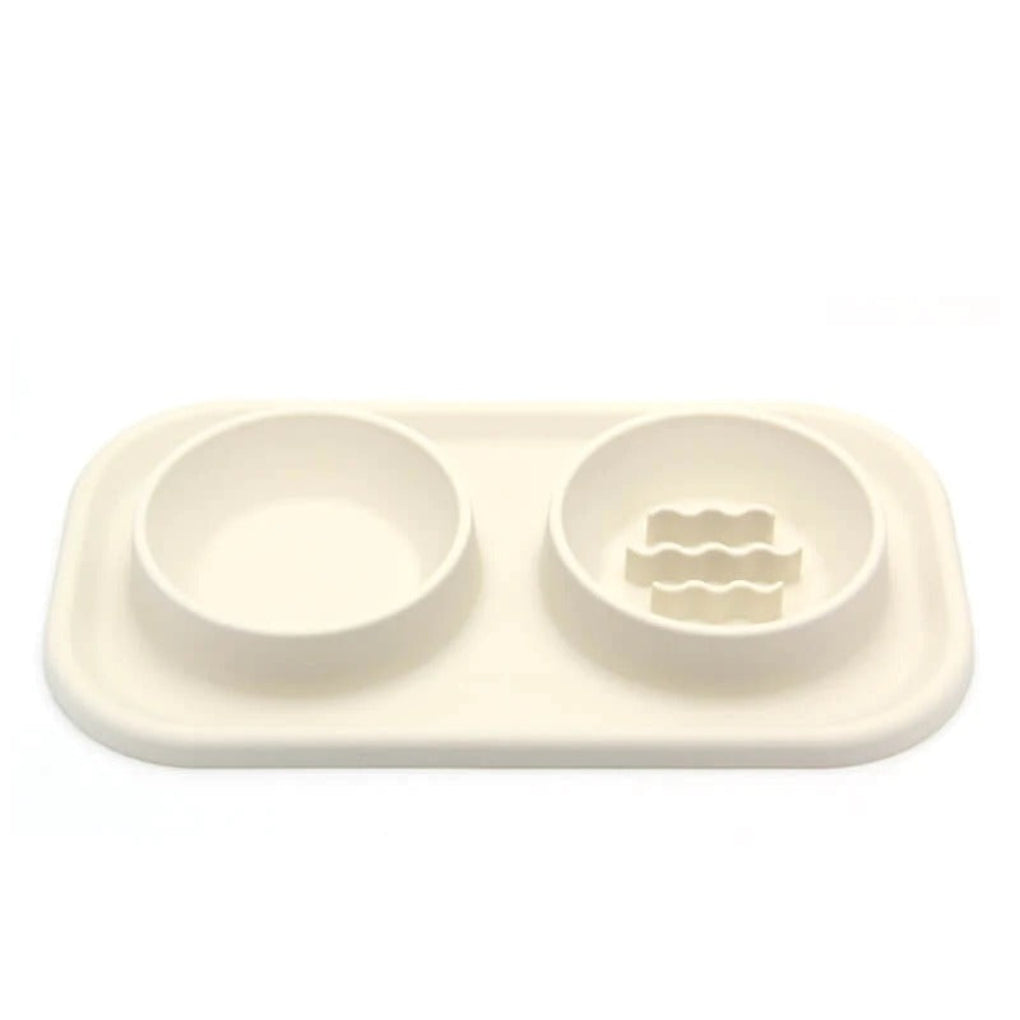 Dual Pet Slow Feeder Bowl with Non-Slip Base — product view 1