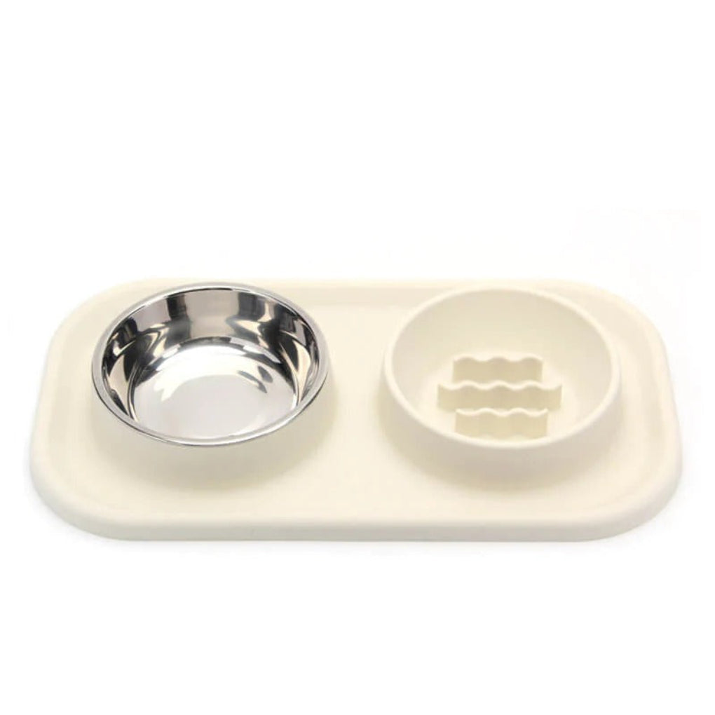 Dual Pet Slow Feeder Bowl with Non-Slip Base — product view 3