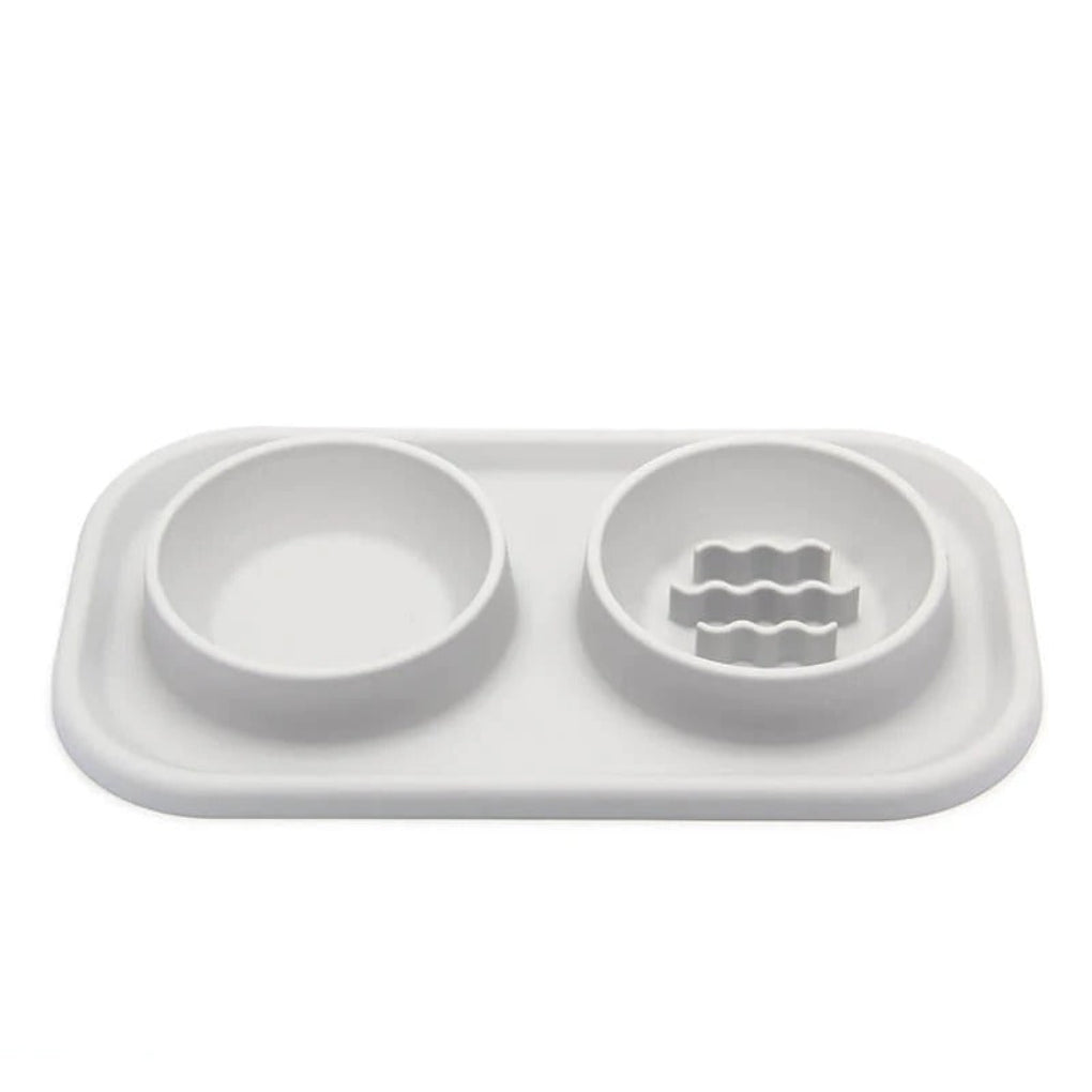Dual Pet Slow Feeder Bowl with Non-Slip Base — product view 4