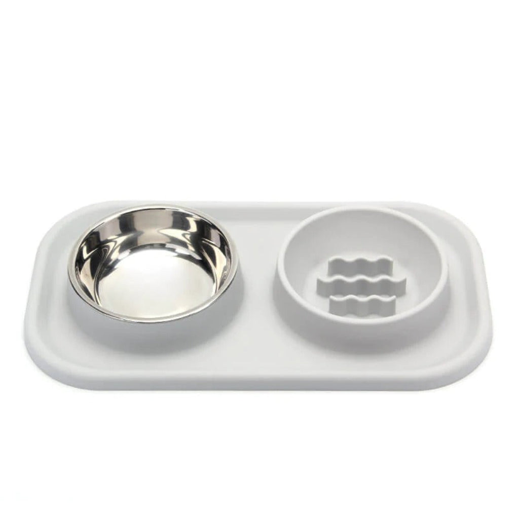 Dual Pet Slow Feeder Bowl with Non-Slip Base — product view 5