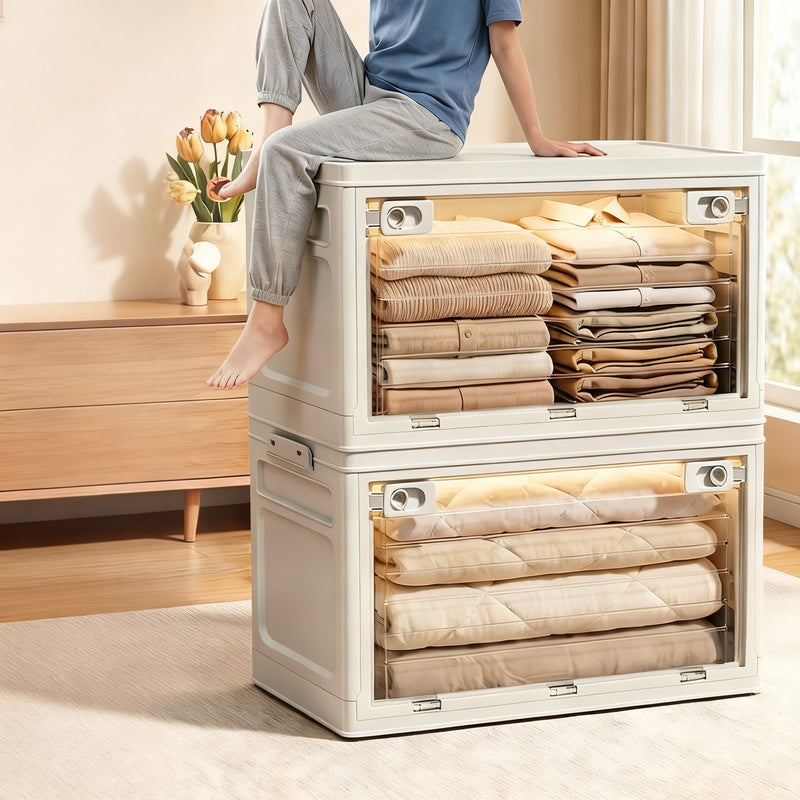 Clear Folding Storage Box with Lid – product image 2
