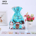 Drawstring Christmas Gift Wrapping Bags, Pack of 5