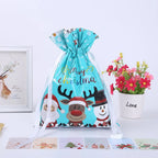 Drawstring Christmas Gift Wrapping Bags, Pack of 5