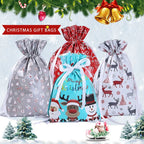 Drawstring Christmas Gift Wrapping Bags, Pack of 5