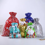 Drawstring Christmas Gift Wrapping Bags, Pack of 5