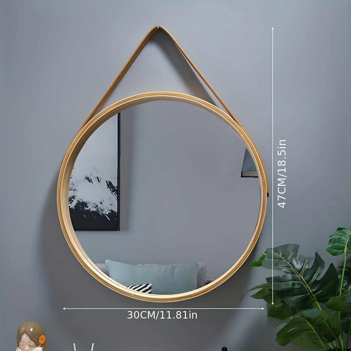 Drill-Free Hanging Makeup Mirror
