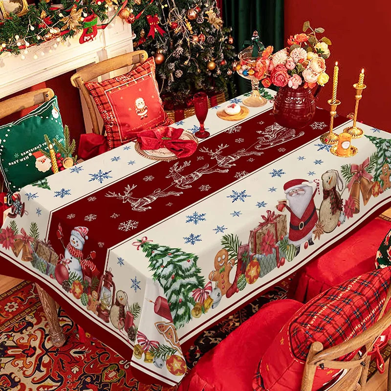 Patterned Rectangular Christmas Tablecloth