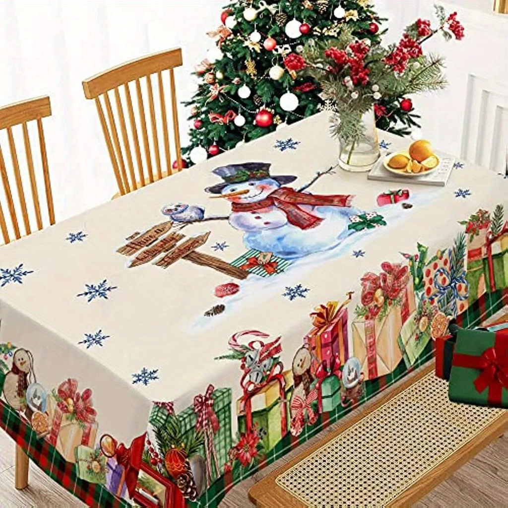 Patterned Rectangular Christmas Tablecloth