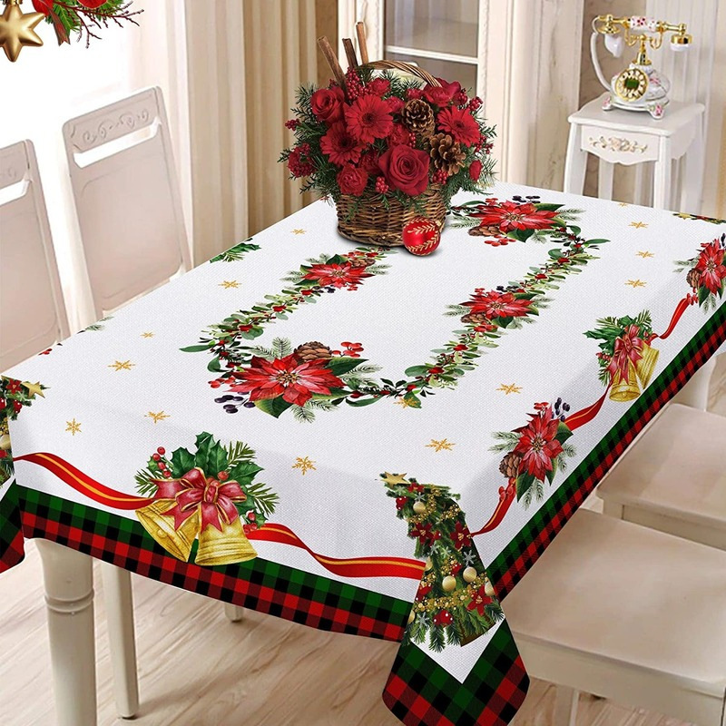 Patterned Rectangular Christmas Tablecloth