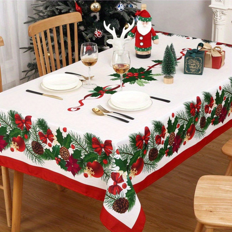 Patterned Rectangular Christmas Tablecloth