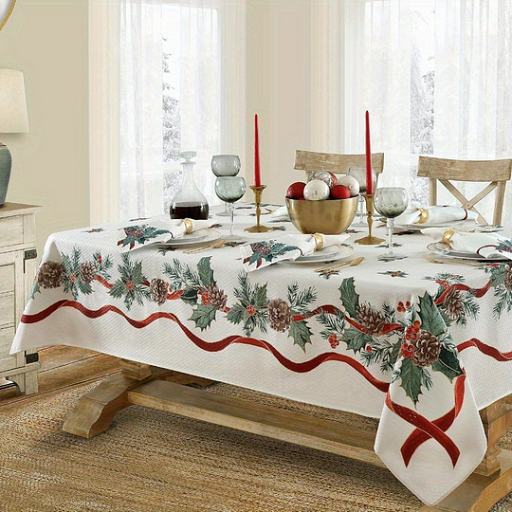 Patterned Rectangular Christmas Tablecloth