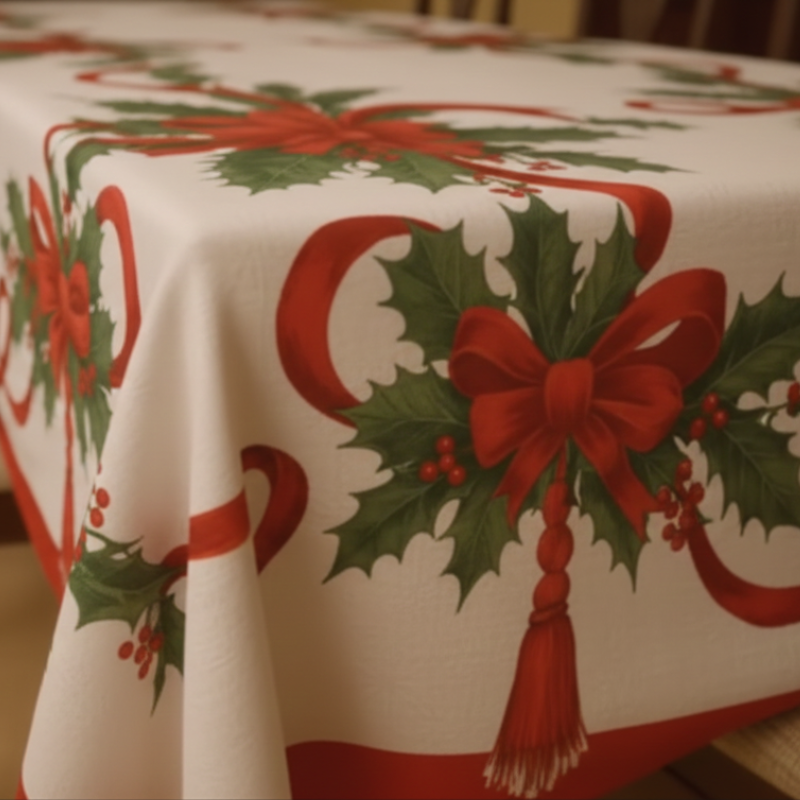 Patterned Rectangular Christmas Tablecloth