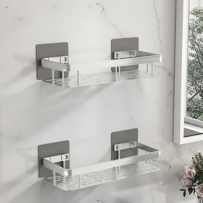 Adhesive Bathroom Shelf, Drill-Free Shower Storage Organiser — product view 8