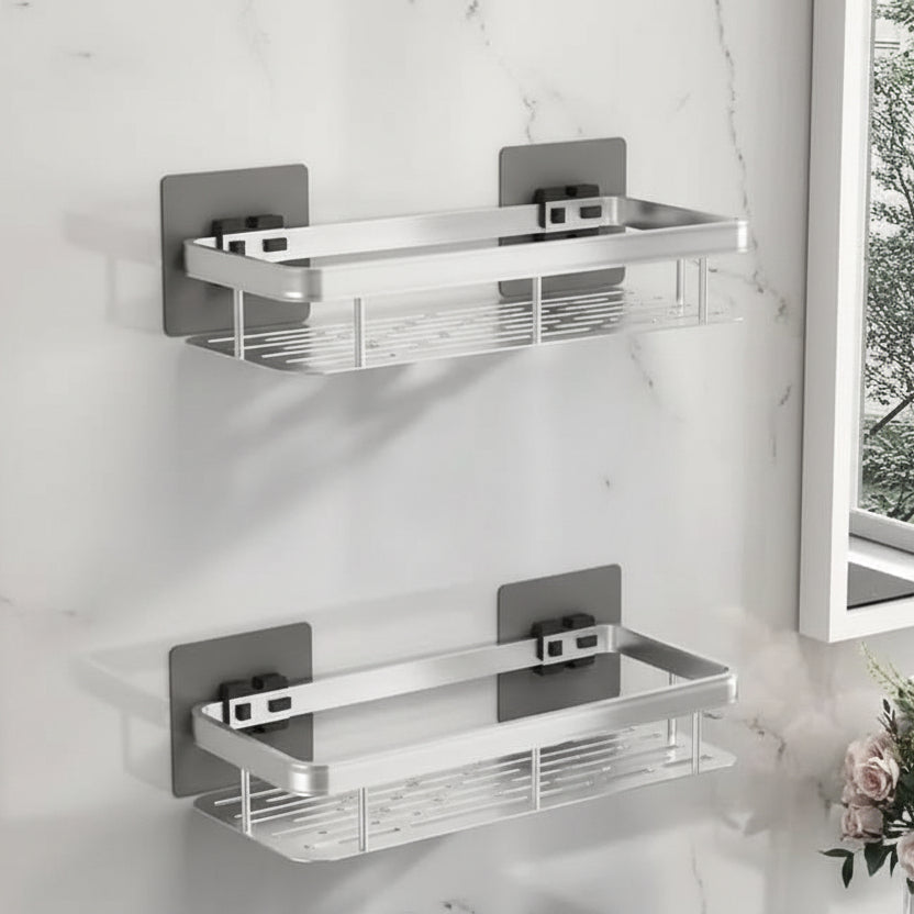 Adhesive Bathroom Shelf, Drill-Free Shower Storage Organiser — product view 6
