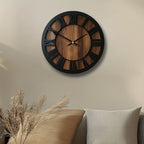 Vintage Roman Numeral Wooden Wall Clock — product view 5