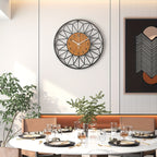 Silent Metal Wall Clock with Wood-Grain Centre — product view 7