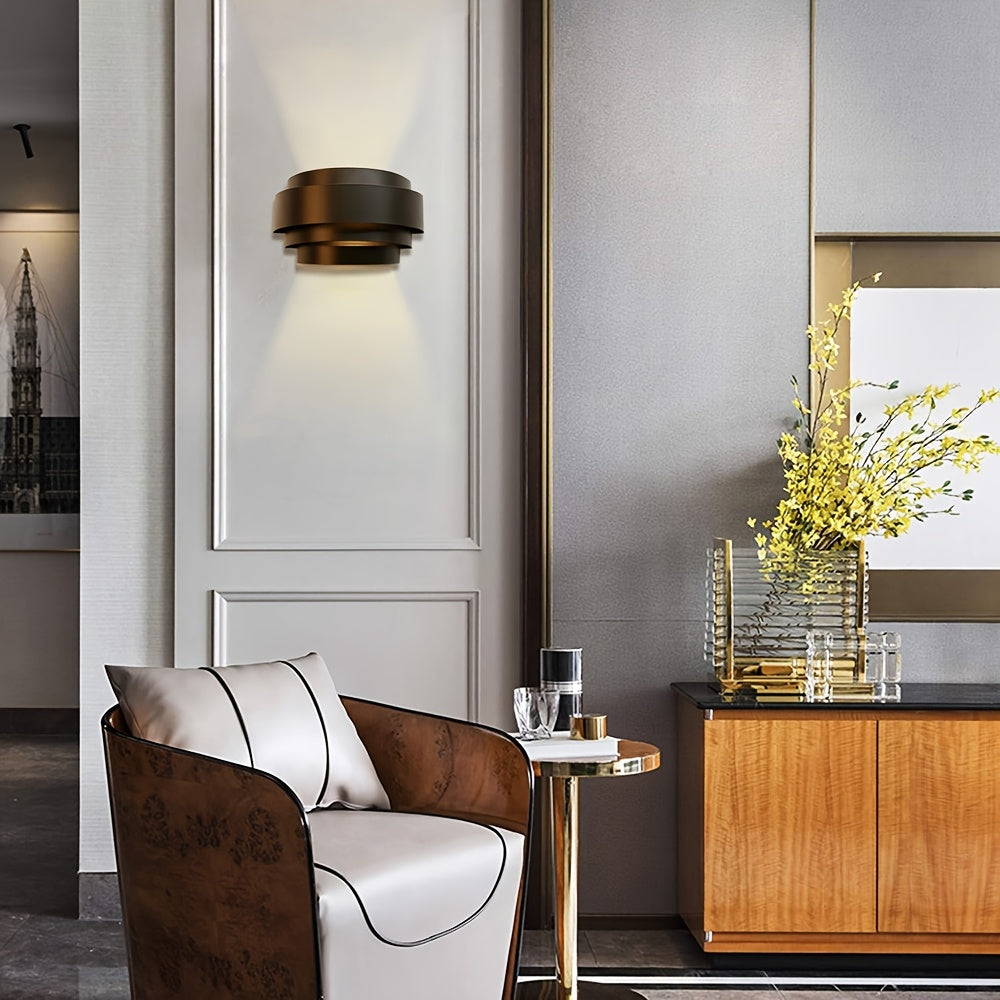 Up and Down Wall Sconce, Modern Metal Semi Flush Wall Light