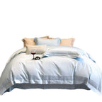 Cotton Sateen Bedding Set with Woven Border