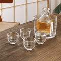 Glass Sake Serving Set with Ice Bucket, 6 Pieces