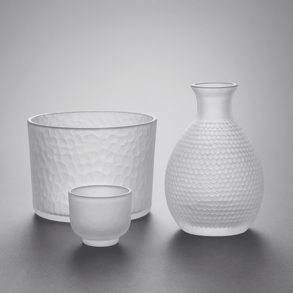 Glass Sake Serving Set with Ice Bucket, 6 Pieces