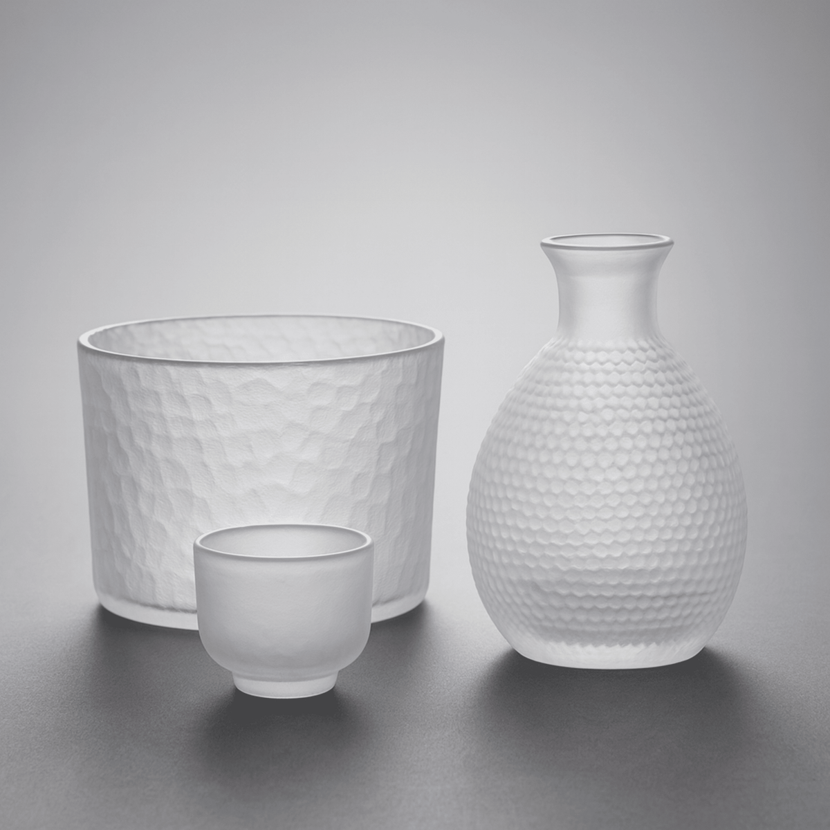 Glass Sake Serving Set with Ice Bucket, 6 Pieces