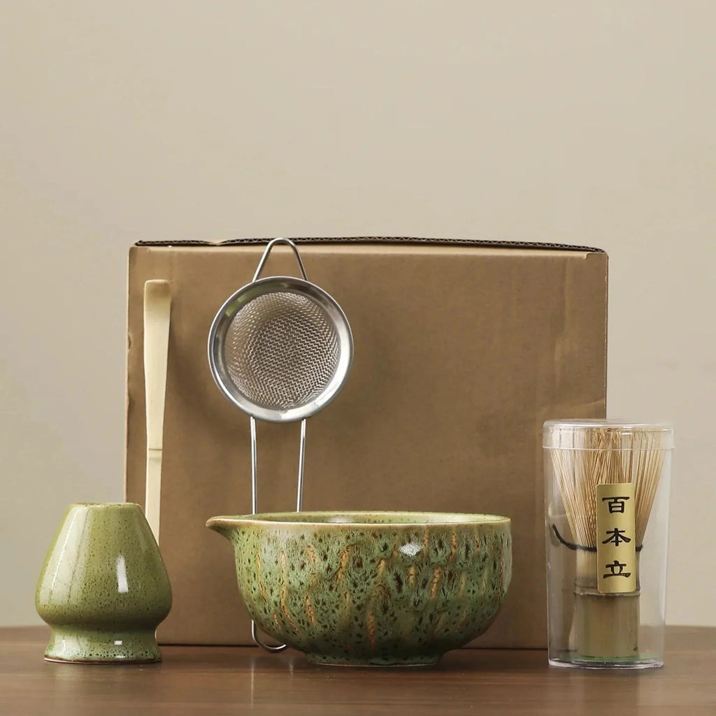 Glazed Ceramic Matcha Tea Set, 5 Pieces