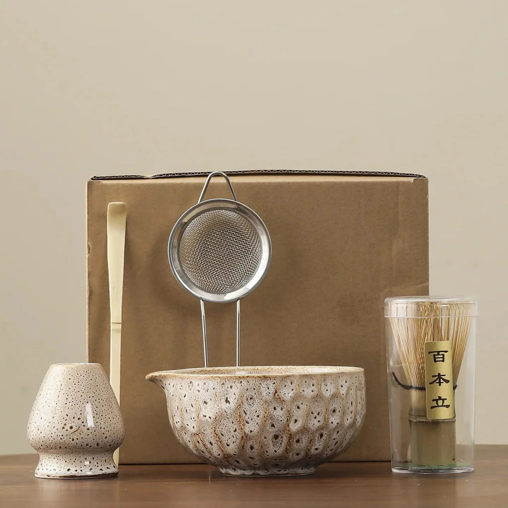 Glazed Ceramic Matcha Tea Set, 5 Pieces
