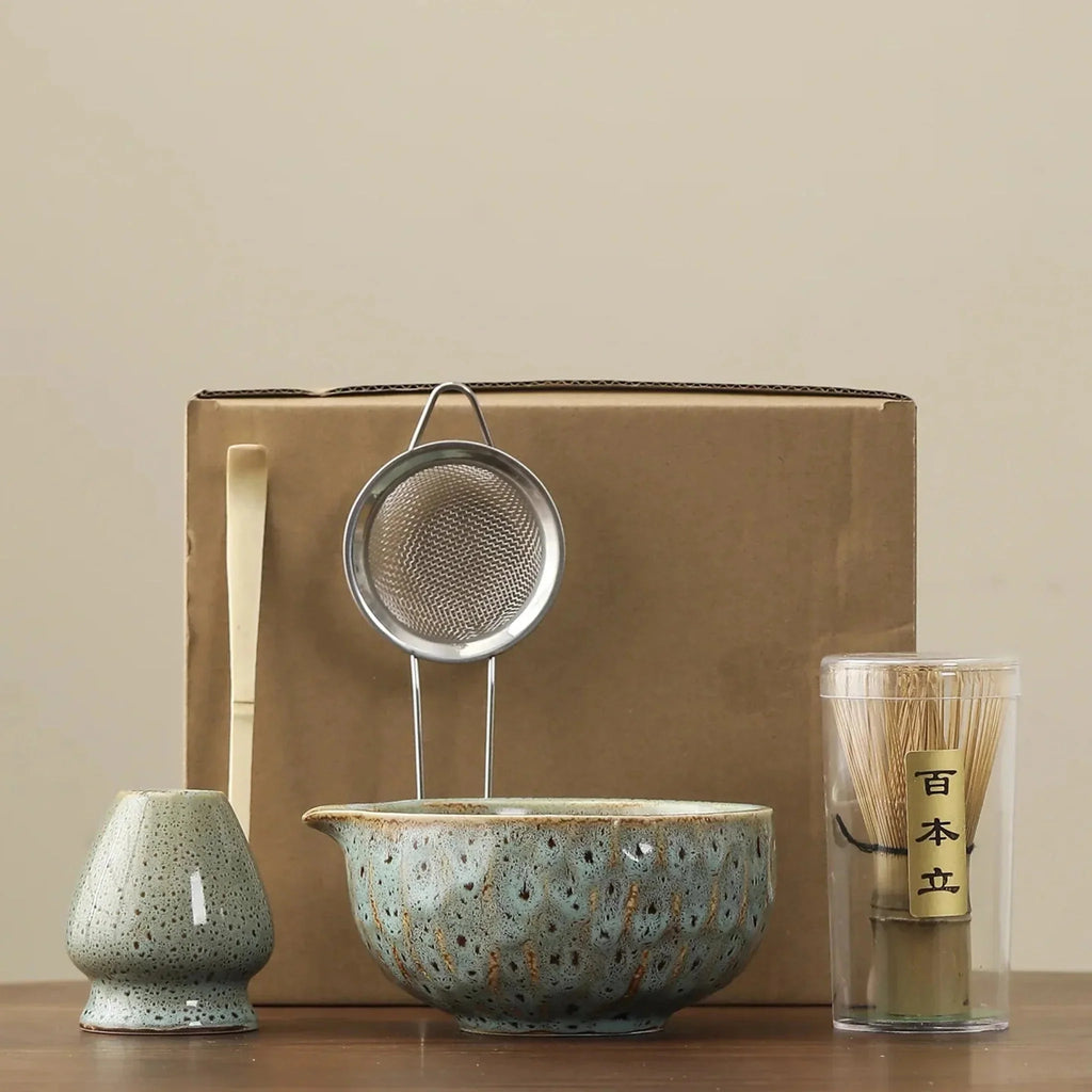 Glazed Ceramic Matcha Tea Set, 5 Pieces
