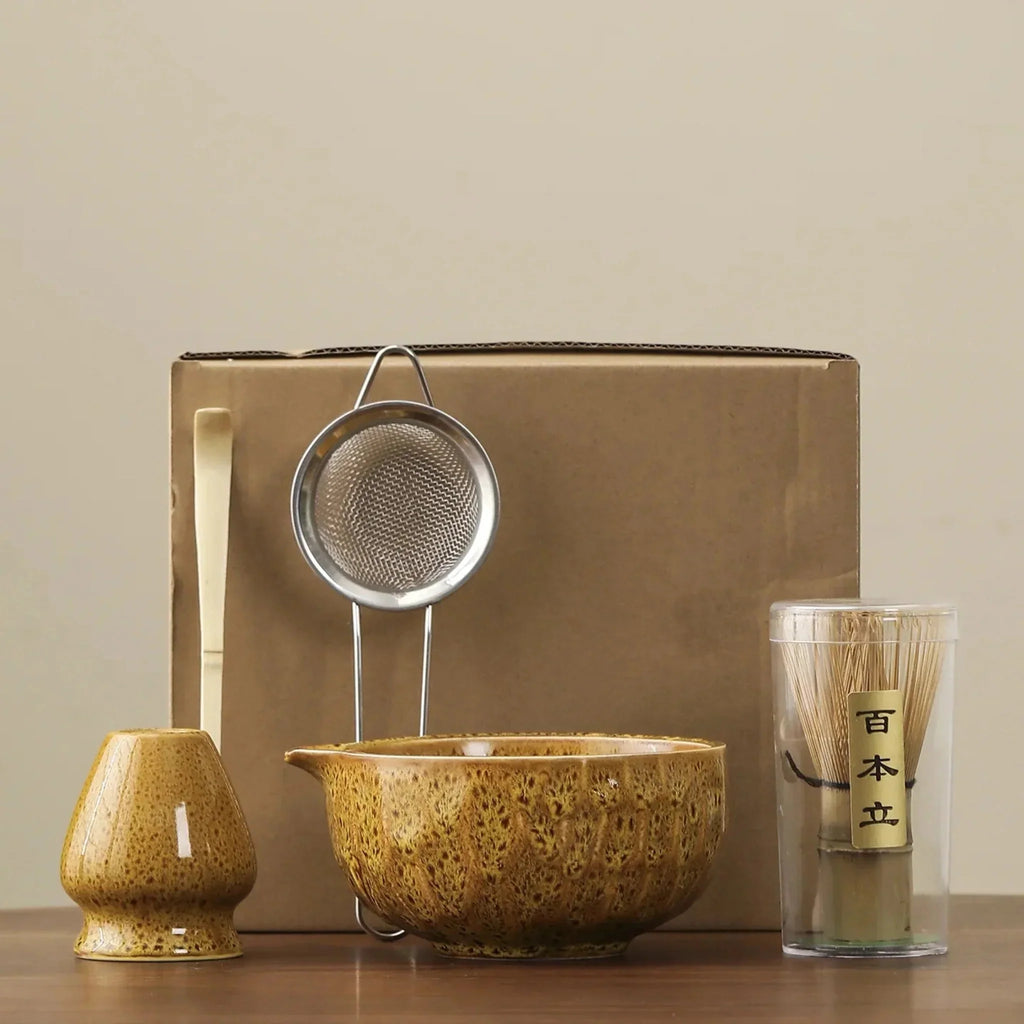 Glazed Ceramic Matcha Tea Set, 5 Pieces