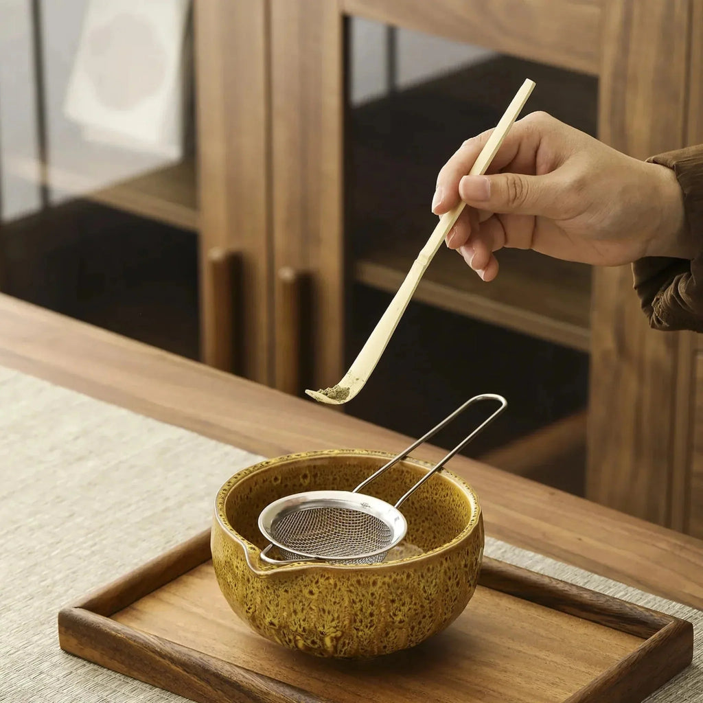 Glazed Ceramic Matcha Tea Set, 5 Pieces