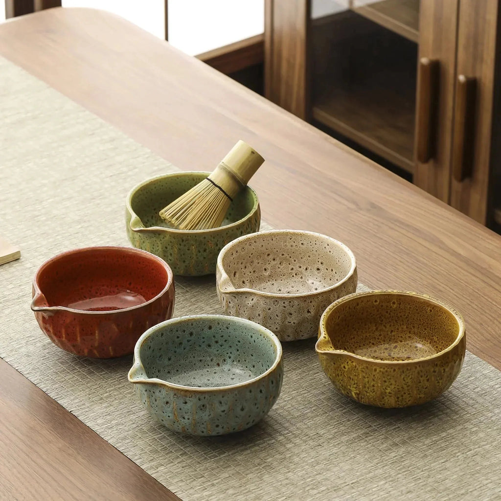 Glazed Ceramic Matcha Tea Set, 5 Pieces