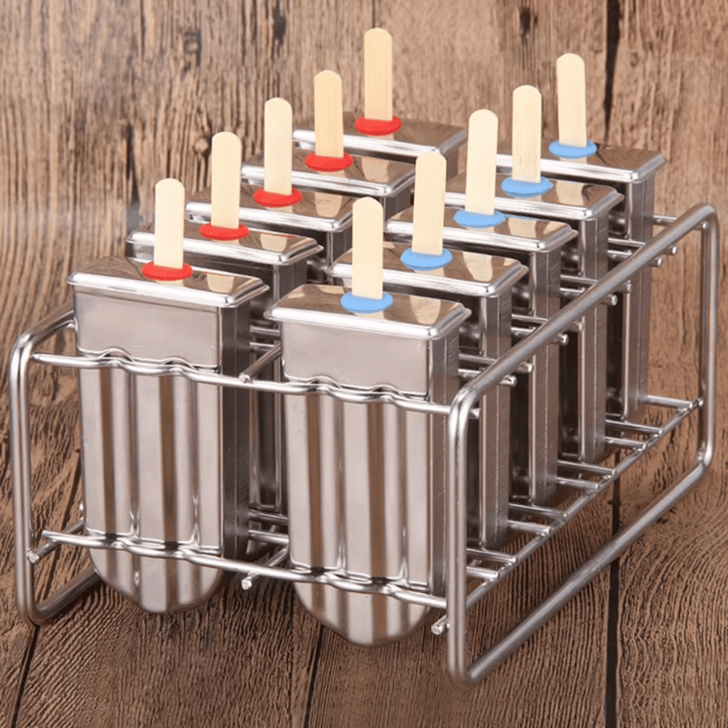 Stainless Steel Ice Lolly Moulds with Stand