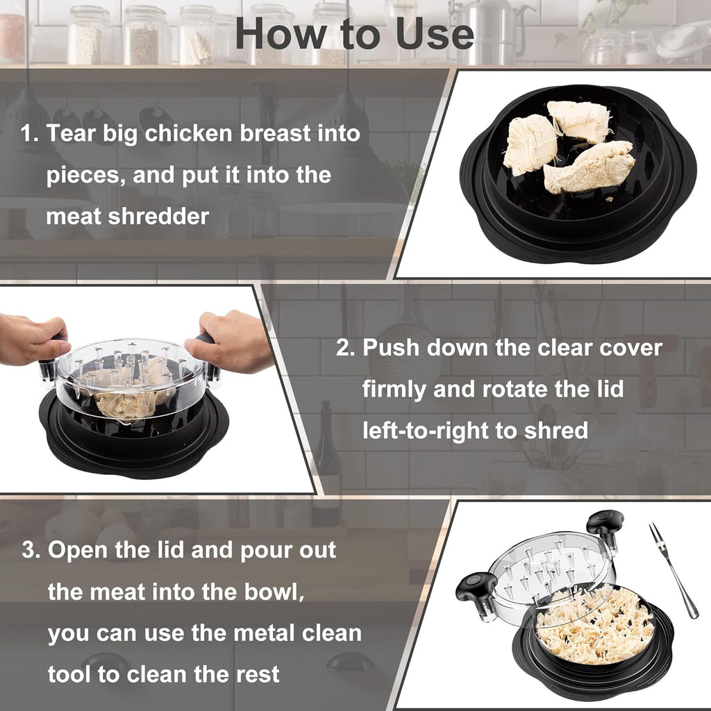 Manual Twist Chicken Shredder, Compact Kitchen Prep Tool — product view 11