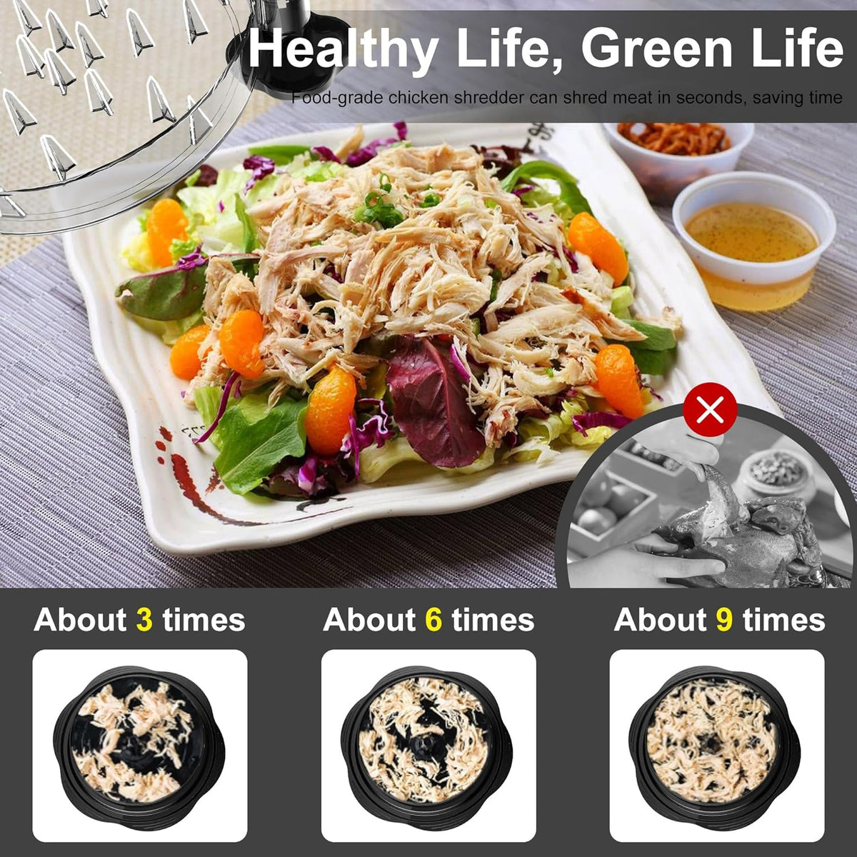 Manual Twist Chicken Shredder, Compact Kitchen Prep Tool — product view 9
