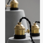 Geometric Concrete Pendant Light with Brass Detail - view 18