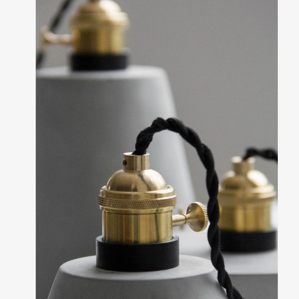 Geometric Concrete Pendant Light with Brass Detail - view 18