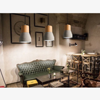 Concrete and Wood Pendant Light, Nordic Industrial Style - view 4