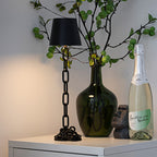 Chain-Link LED Table Lamp, Black Rechargeable Touch Light - product view 1